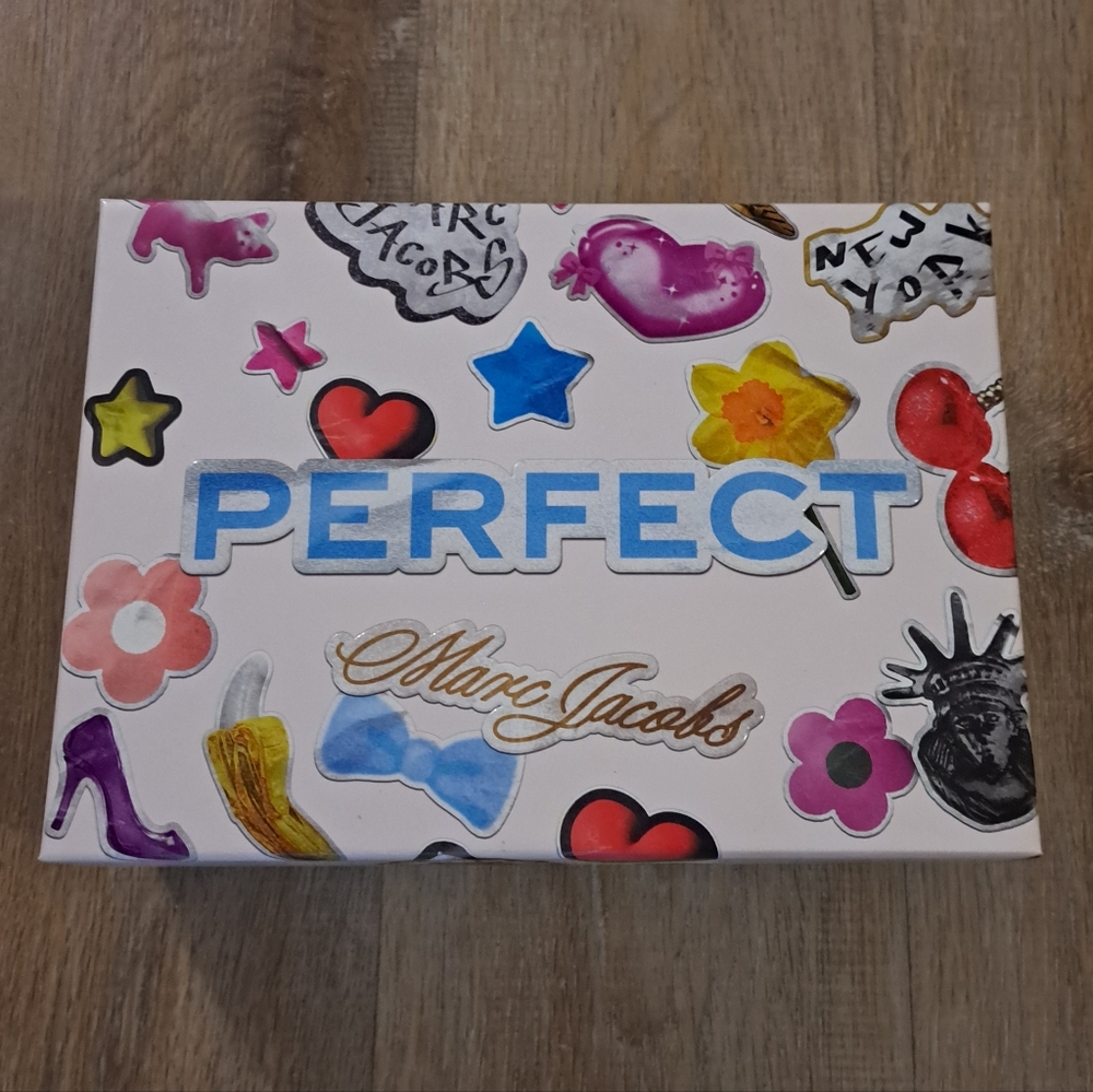 Marc Jacobs "Perfect" Decorative EMPTY Box White with Multicolor Stickers